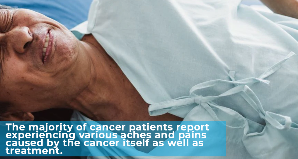 someone who looks like they’re in pain - “The majority of cancer patients report experiencing various aches and pains caused by the cancer itself as well as treatment