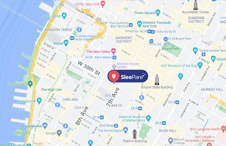 SleePare Mattress Store Purple Map