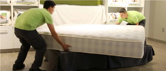 Person rotating the mattress