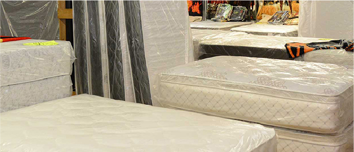 mattress wrapped in plastic