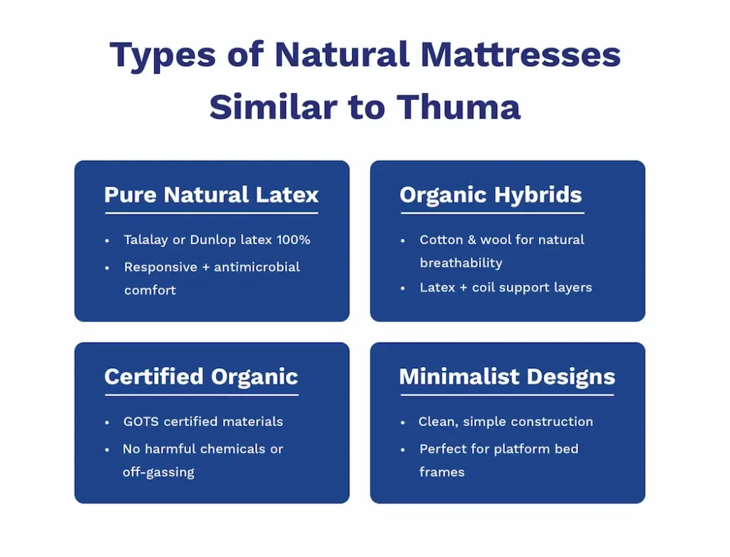 Types of Natural Mattresses Similar to Thuma